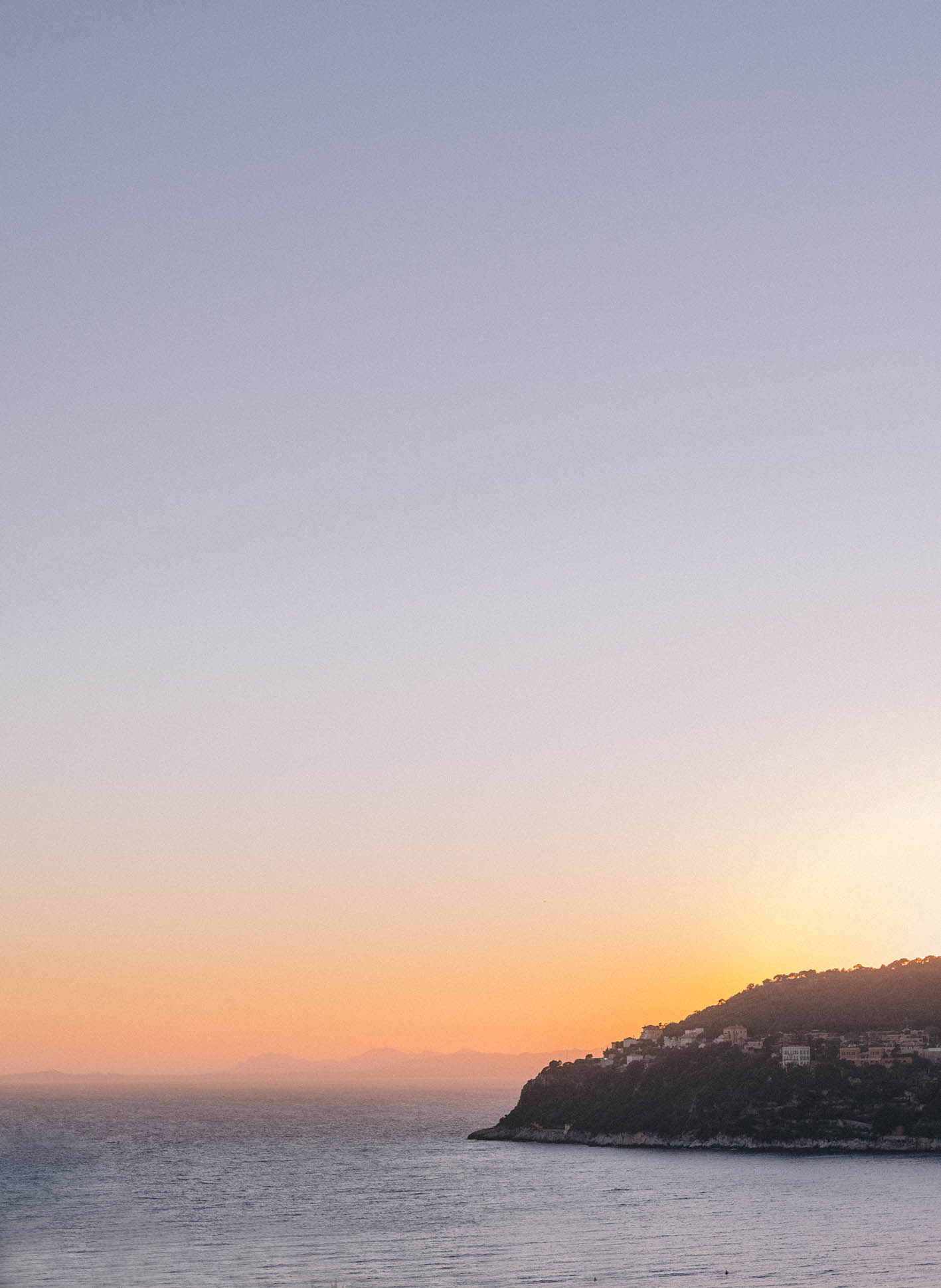 Mediterranean sunset seen from the gardens of Villa Ephrussi de Rothschild